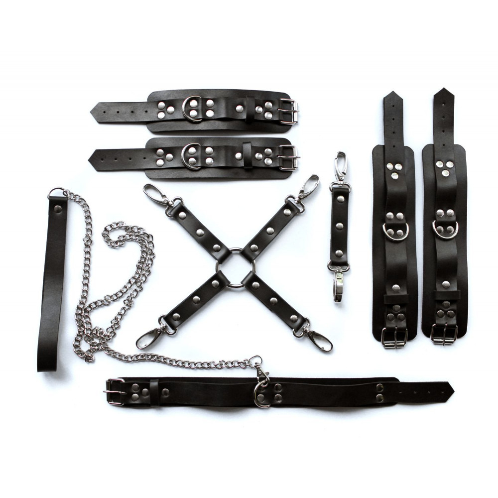 BDSM Set Premium Restraints, Luxury Leather Bondage, BDSM Gear