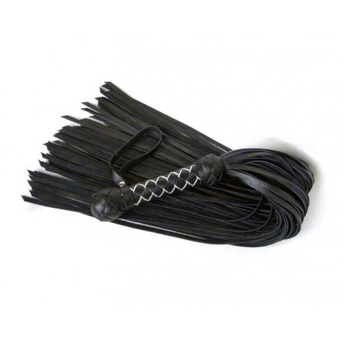 Leather BDSM Flogger with Weaving