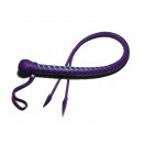 Purple Leather BDSM Snake Whip with Weaving