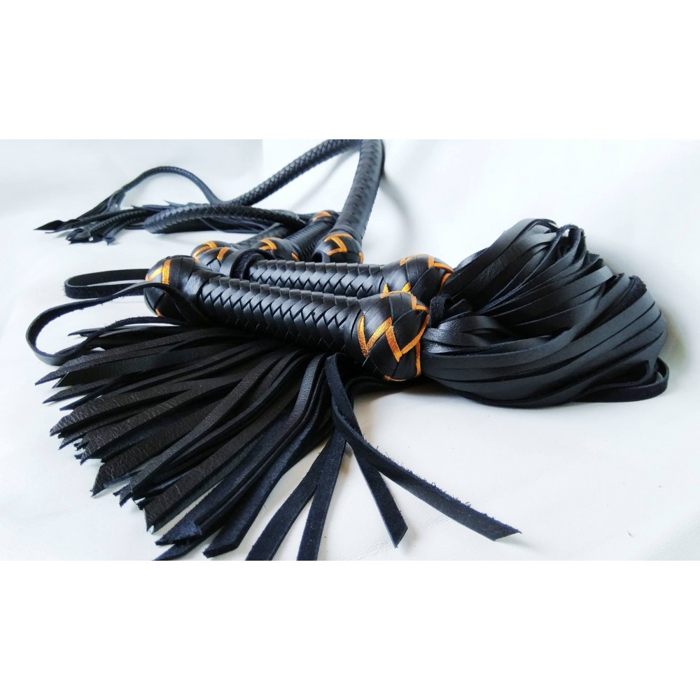 Leather Flogger and Cat of Nine Set from PassionCraftStore