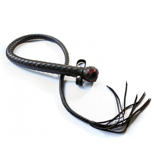 BDSM Whip with Tassel and Red Weaving