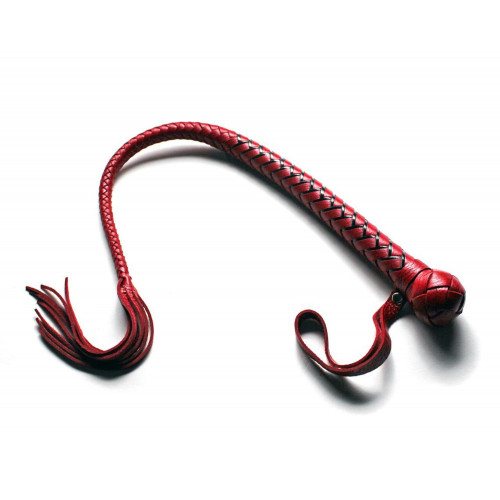Leather BDSM Tassel Snake Whip with Weaving