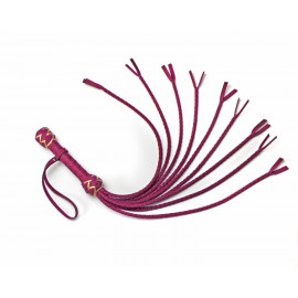 Fuchsia Leather Cat Flogger / Cat o nine tails