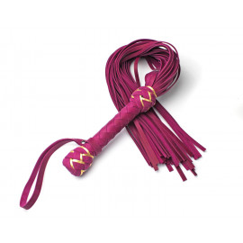 Fuchsia Leather BDSM Flogger