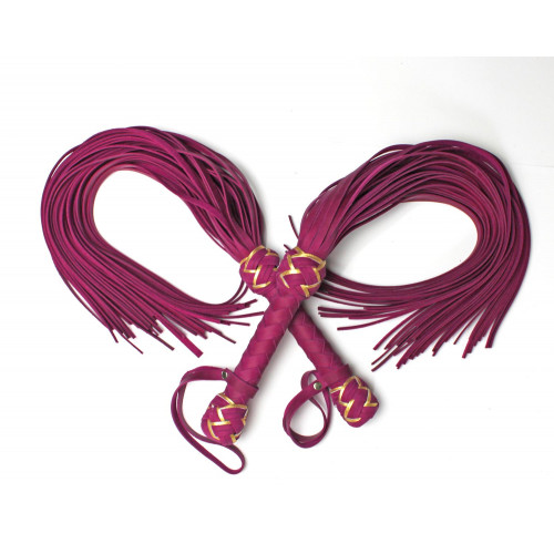 Fuchsia Leather BDSM Flogger