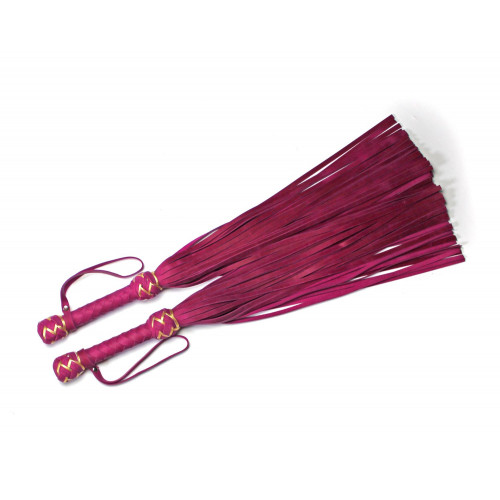 Fuchsia Leather BDSM Flogger